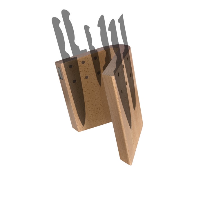 Magnetic knife block “Curve” beech wood