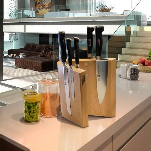 Magnetic knife block “Curve” beech wood