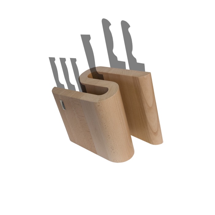 Magnetic knife block “S” beech wood