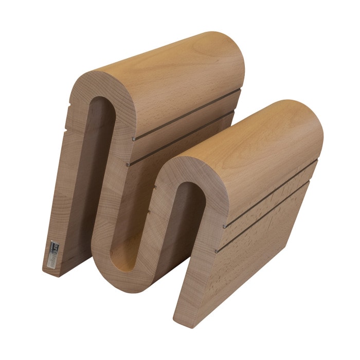 Magnetic knife block “Chicane” beech wood