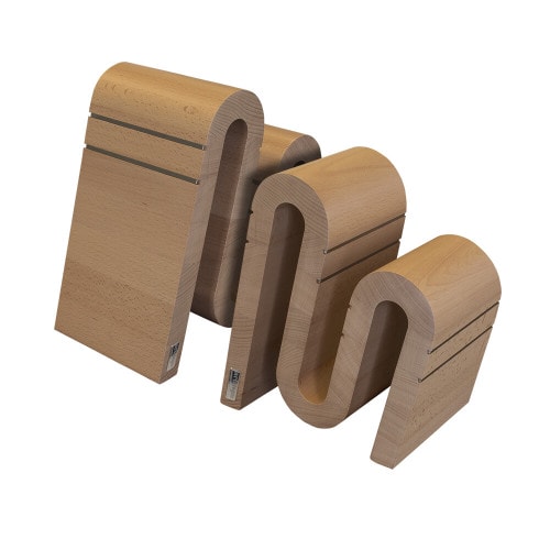 Magnetic knife block “Chicane”small beech wood