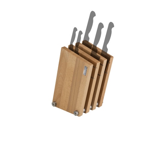 Magnetic knife block 4 elements beech wood