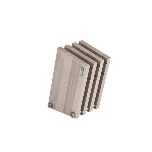 Magnetic knife block 4 elements beech wood whitewashed finish