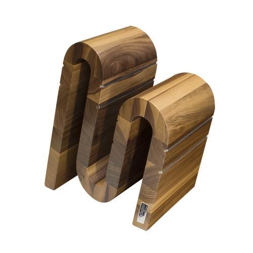 Magnetic knife block “Chicane” small walnut wood