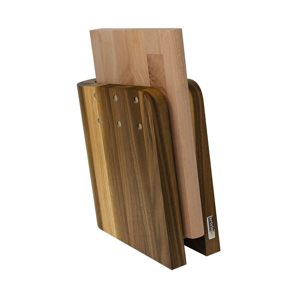 Barra portacoltelli magnetica in legno - quercia o noce