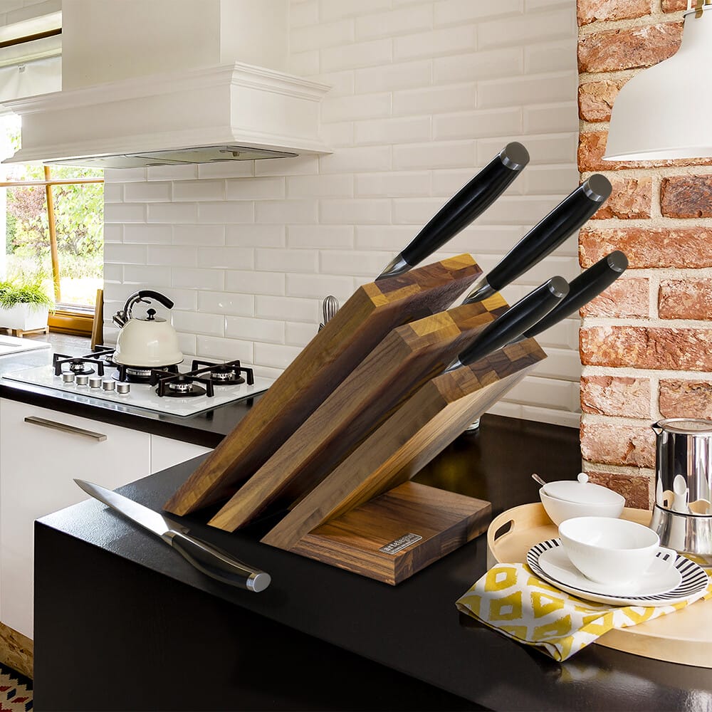 Magnetic Knife Holder Solid Walnut Wood 87WL | ARTELEGNO