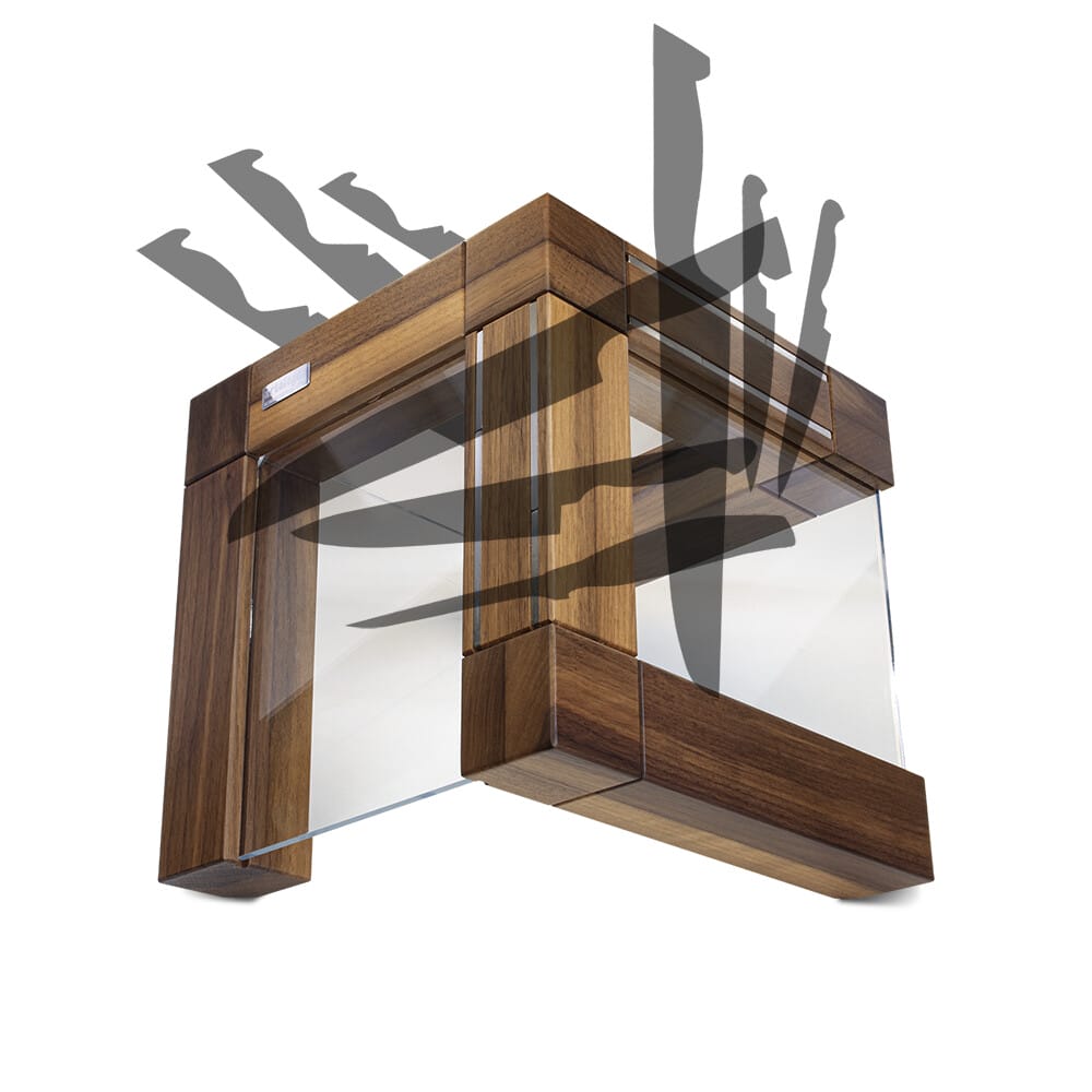 knife holder in walnut and plexiglas 88WL ARTELEGNO