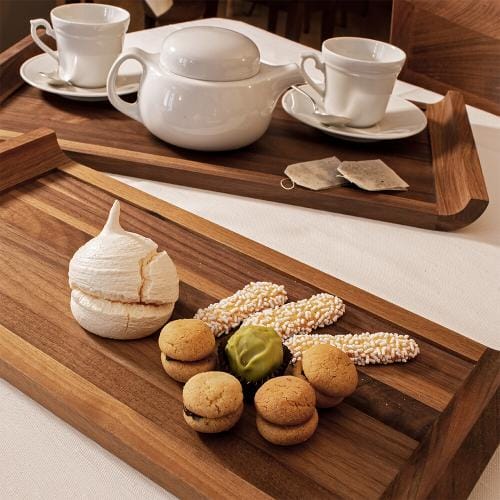 Vassoio curvo noce cm. 21 x 43 ambiente