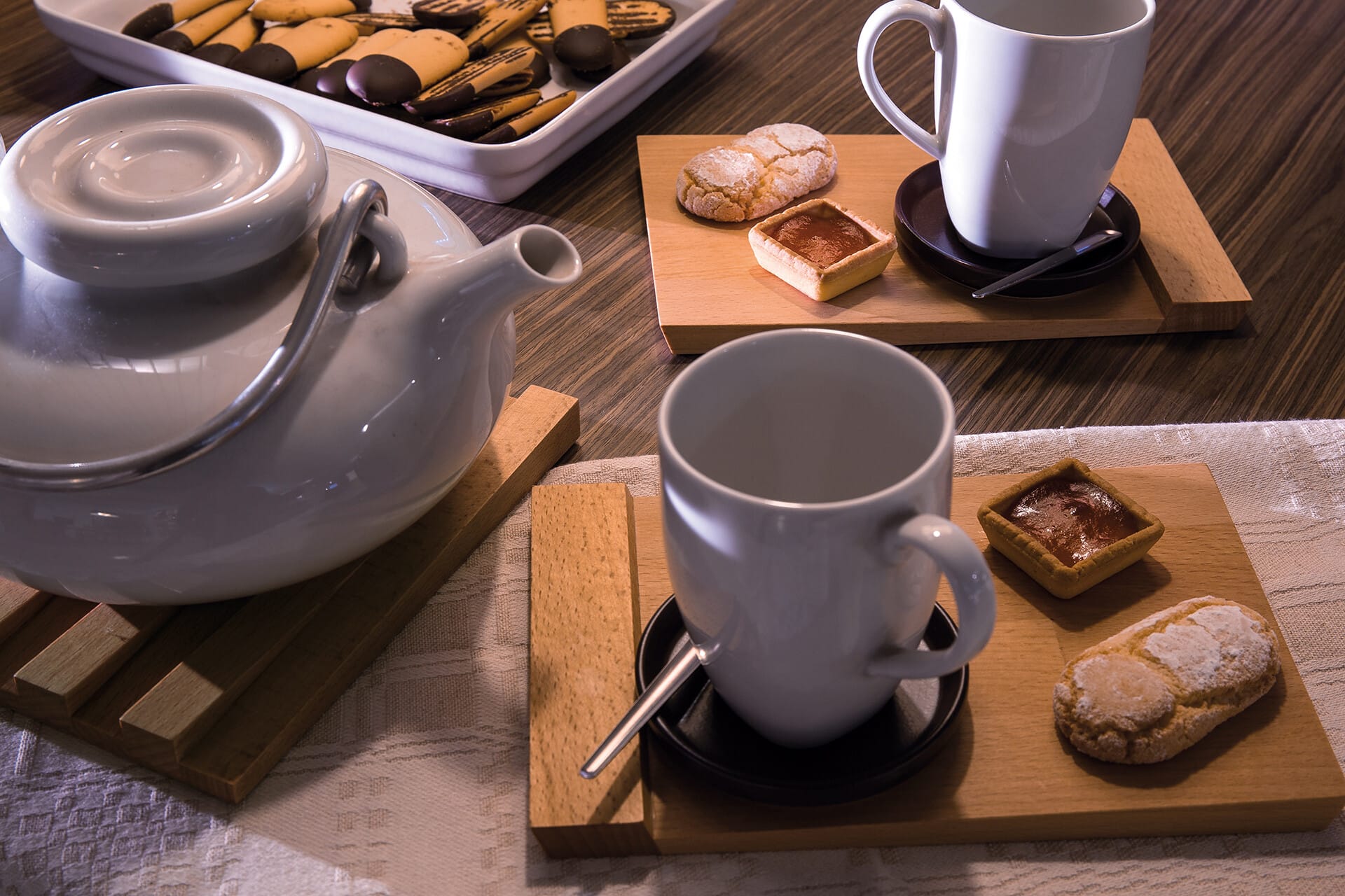 Set 4 piattini multiuso in faggio oliato