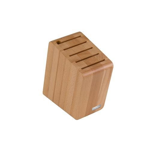 Ceppo portacoltelli magnetico in faggio verniciato naturale con foro acciaino