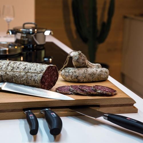 Tagliere in lamellare con portacoltelli magnetico oliato