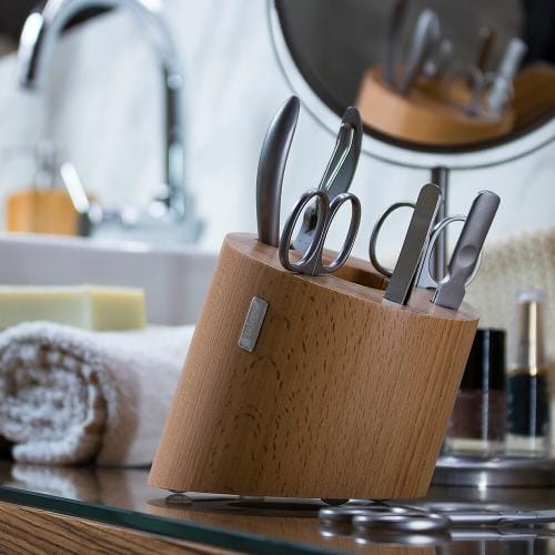 porta manicure tondo faggio legno massello