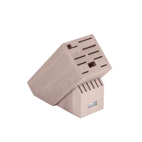 Ceppo portacoltelli 16 p. in faggio finitura sbiancata