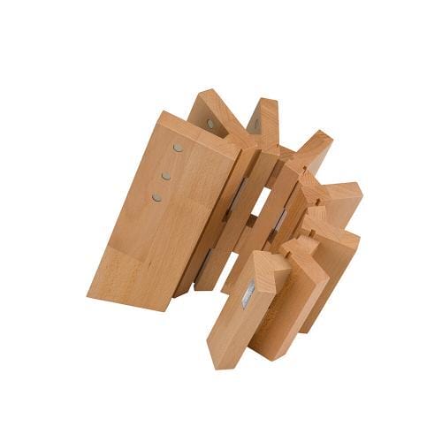 Ceppo portacoltelli magnetico in lamellare di faggio finitura sbiancata testa a gradini